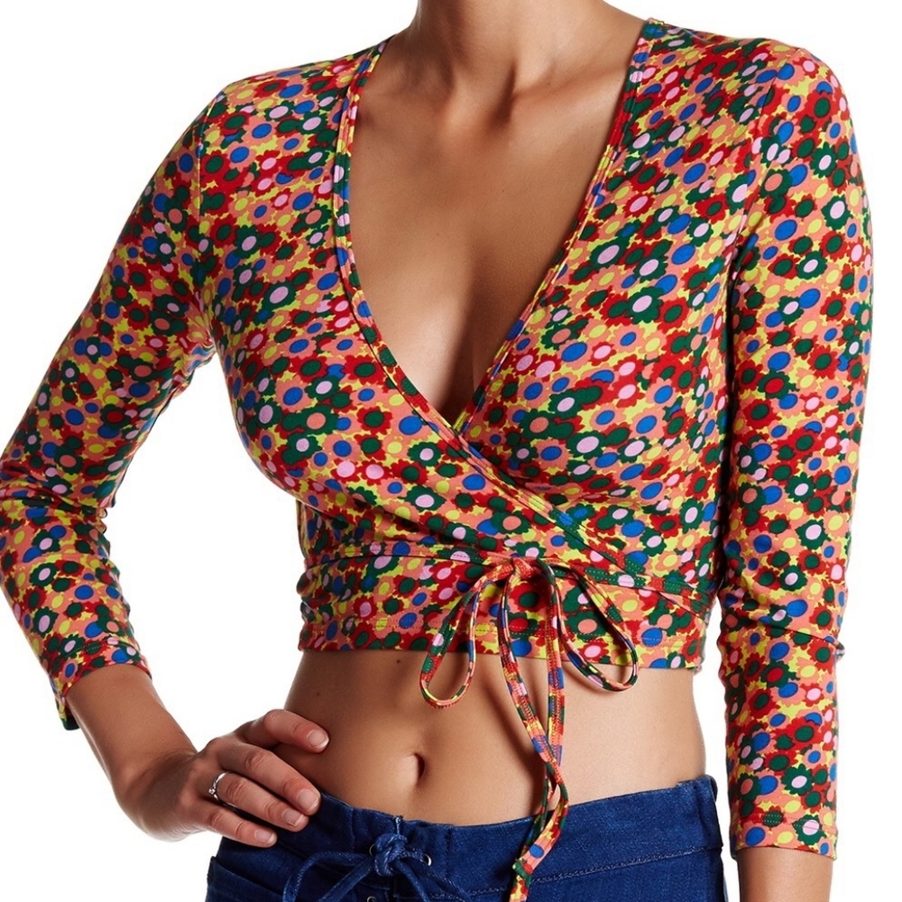 American Apparel Floral Wrap Top 🏵